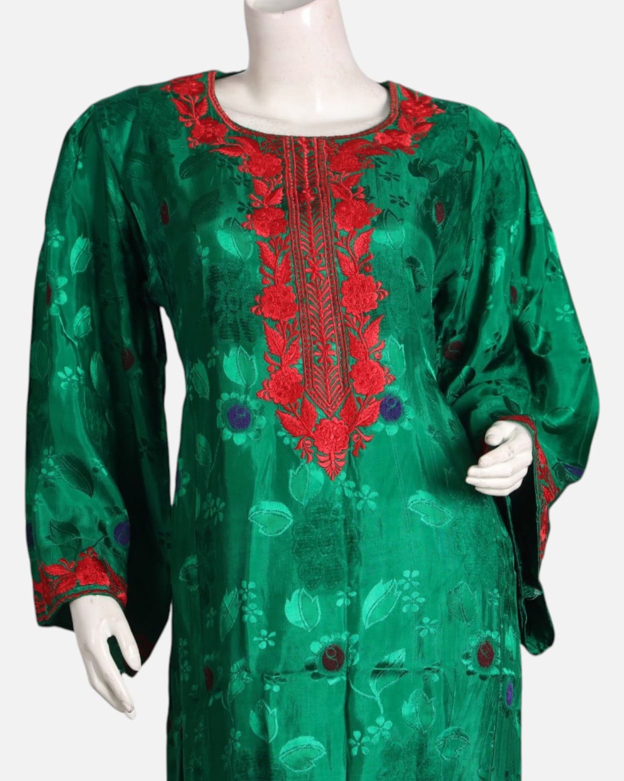 Floral Embroidered Velvet Dress