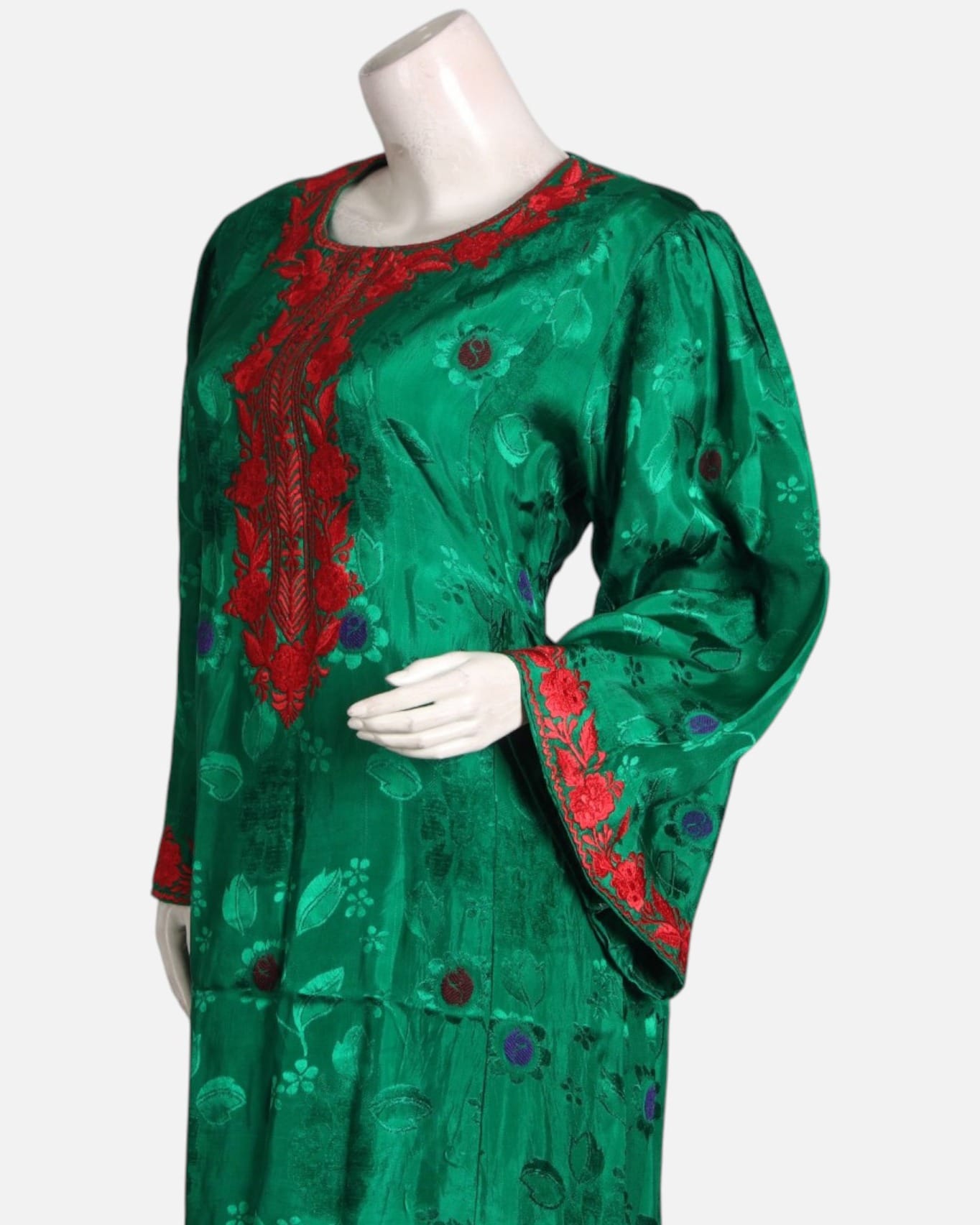 Floral Embroidered Velvet Dress