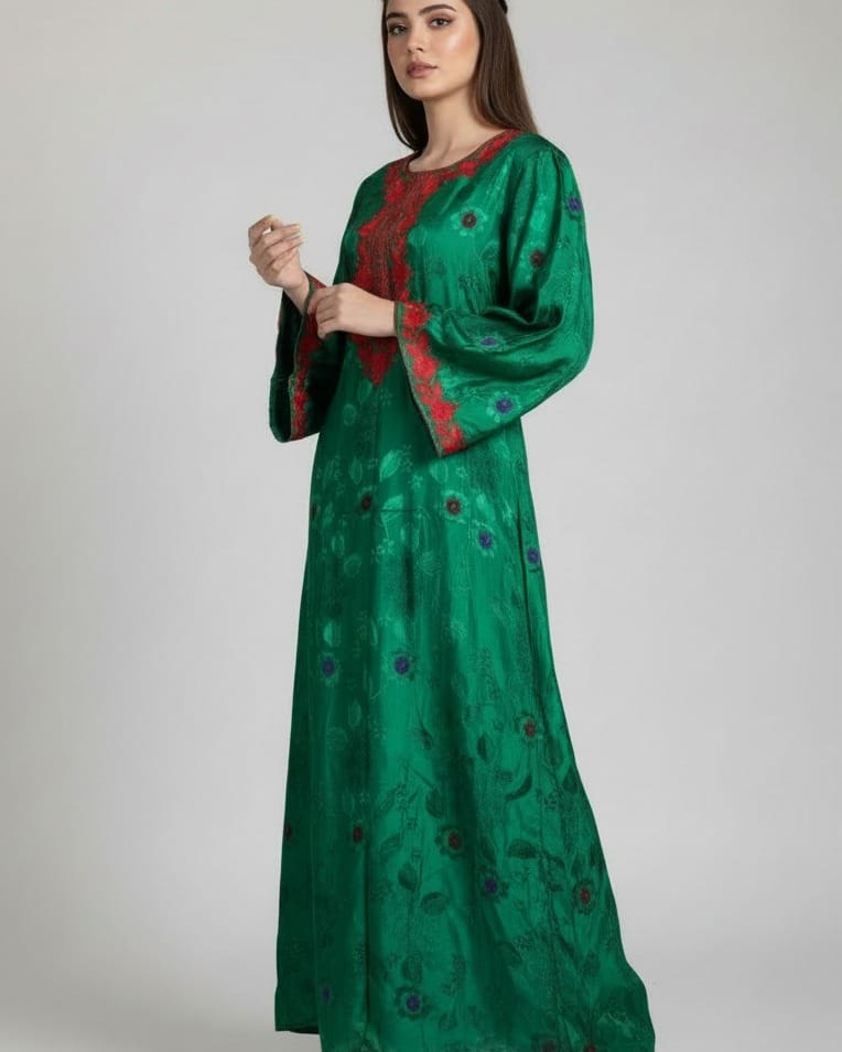Floral Embroidered Velvet Dress