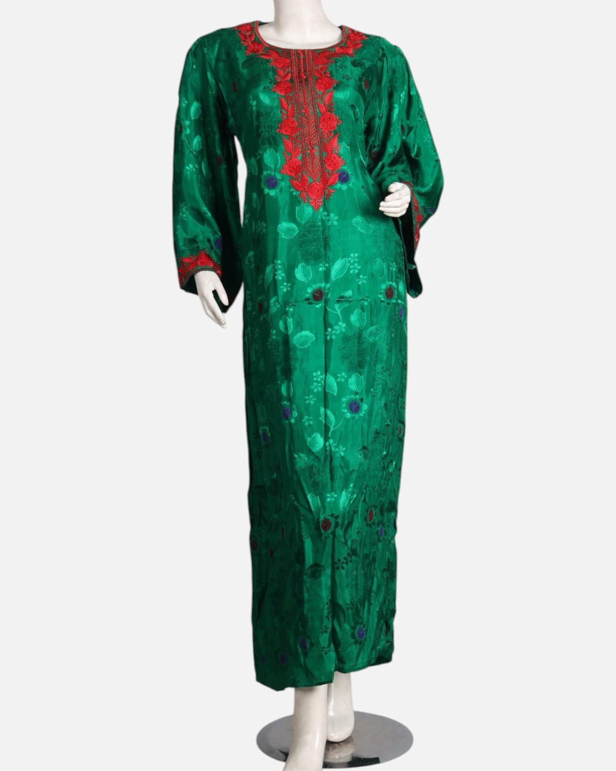 Floral Embroidered Velvet Dress