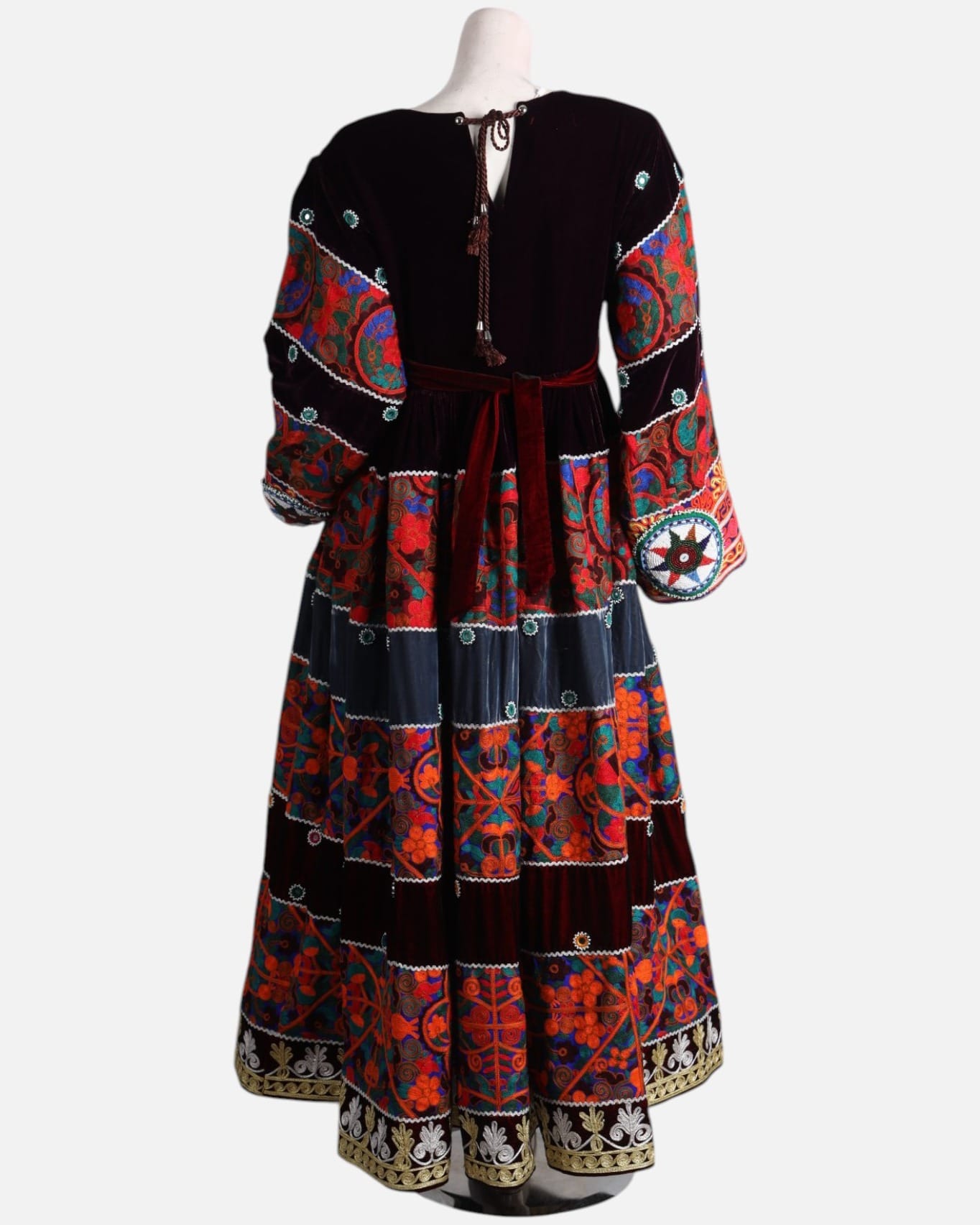 Hand Embroidered Velvet & Silk Dress