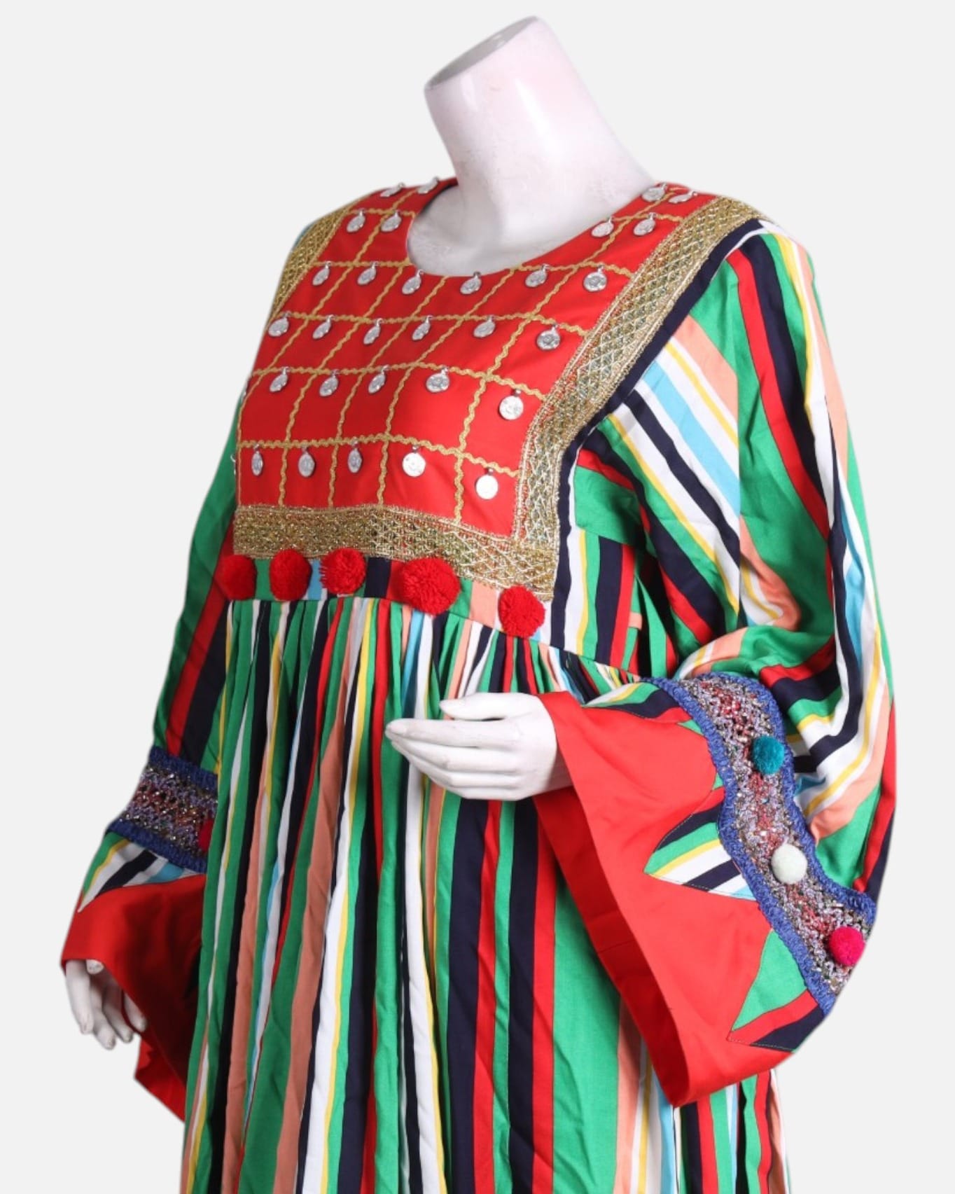 Colorful Tourist Dress with Embroidered Accents