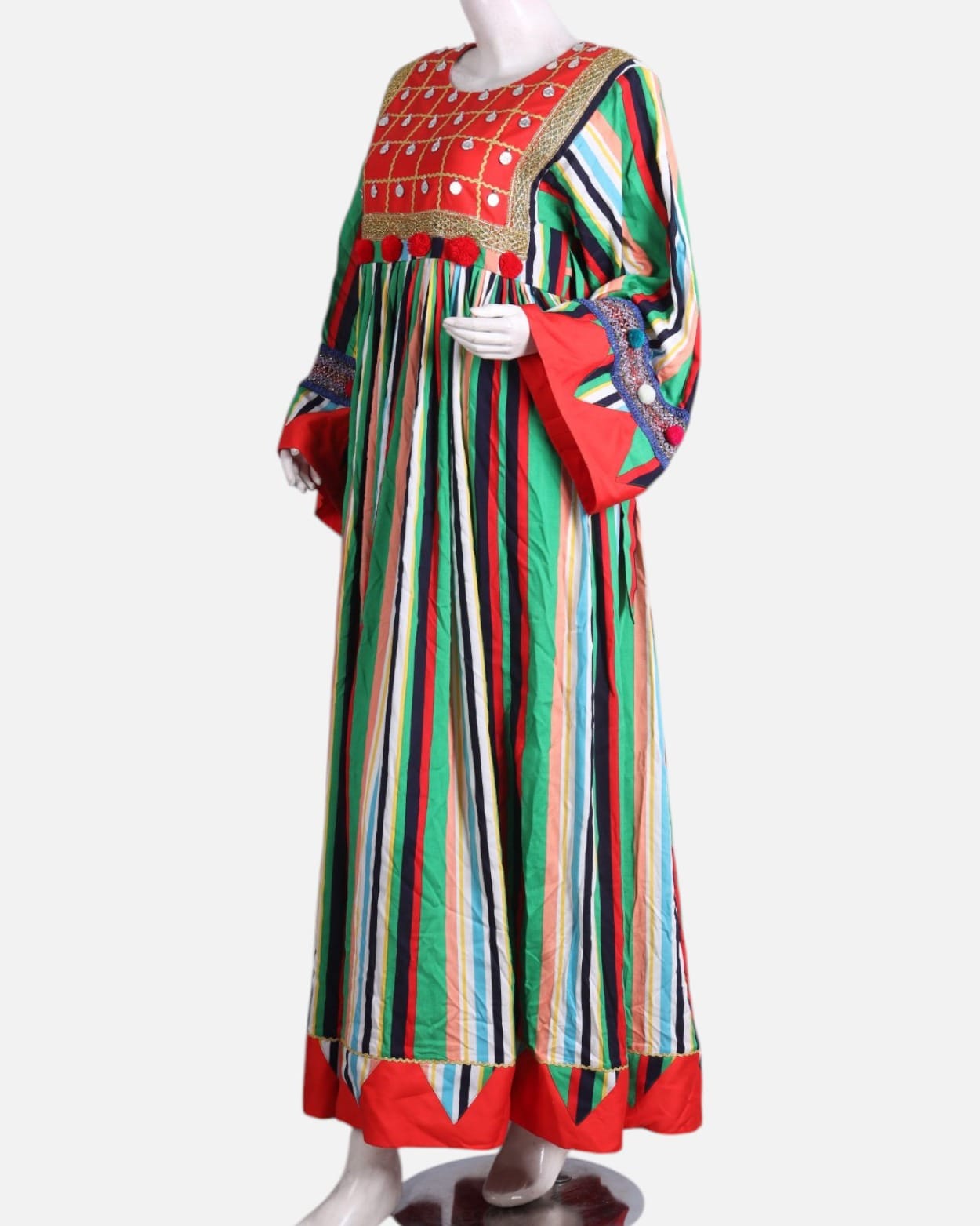 Colorful Tourist Dress with Embroidered Accents