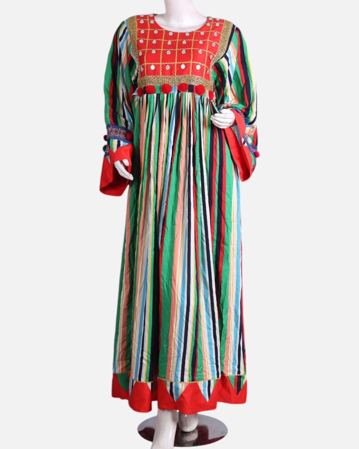 Colorful Tourist Dress with Embroidered Accents