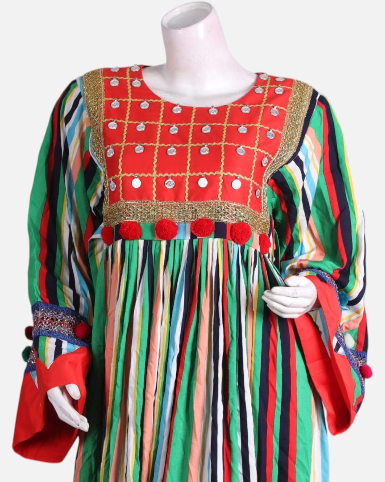 Colorful Tourist Dress with Embroidered Accents