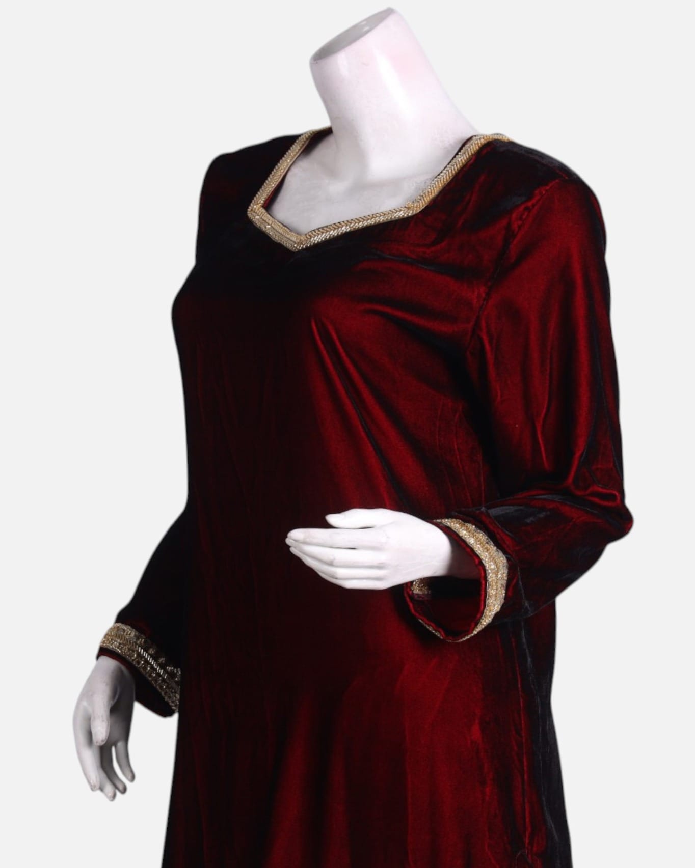 Afghan Punjabi Set in Silk Velvet Fabric