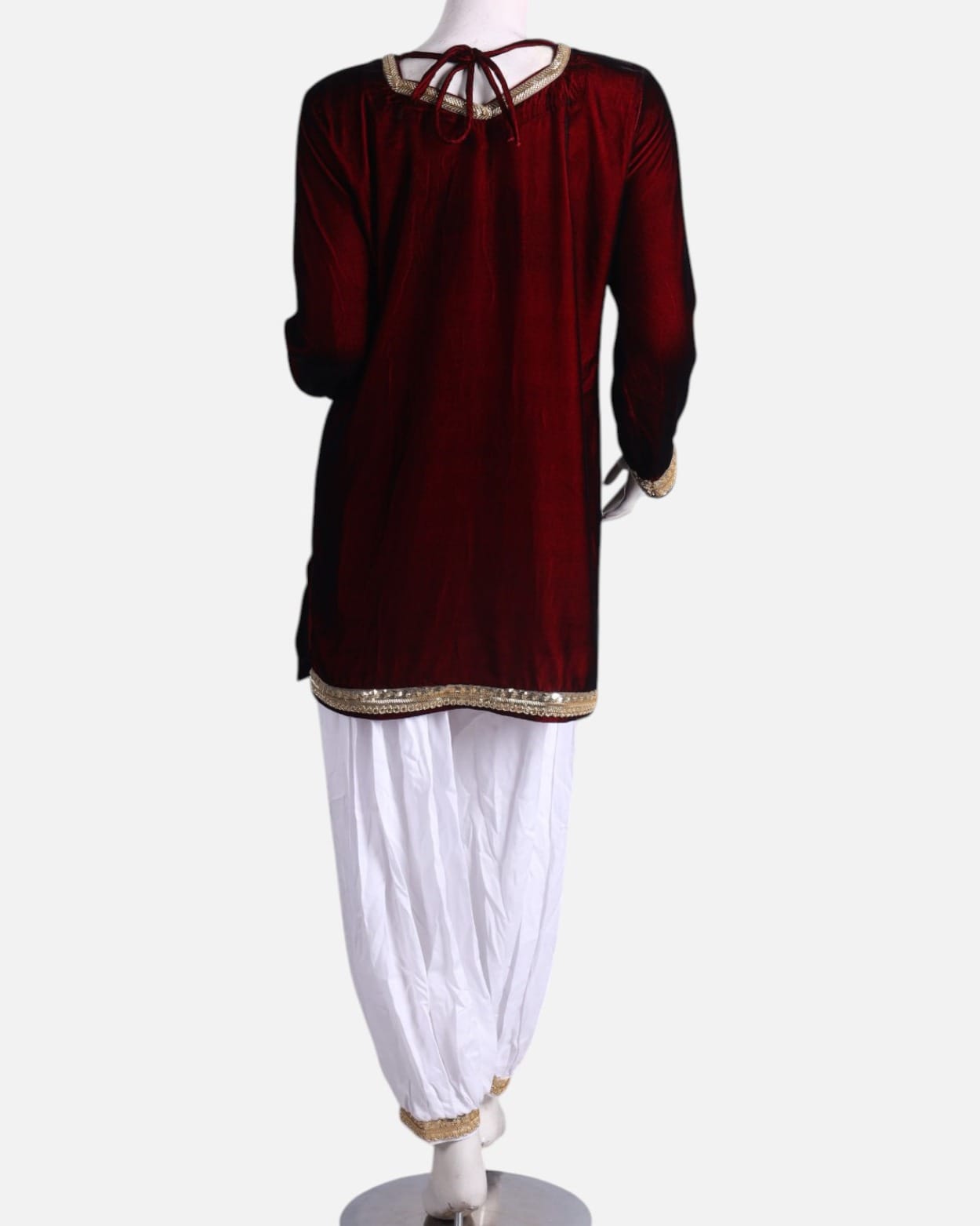 Afghan Punjabi Set in Silk Velvet Fabric