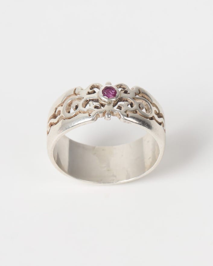 Baron Ruby Silver Ring Hand Crafted