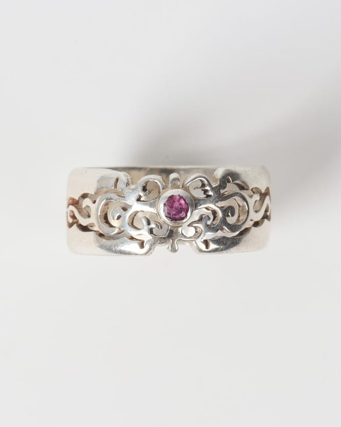 Baron Ruby Silver Ring Hand Crafted