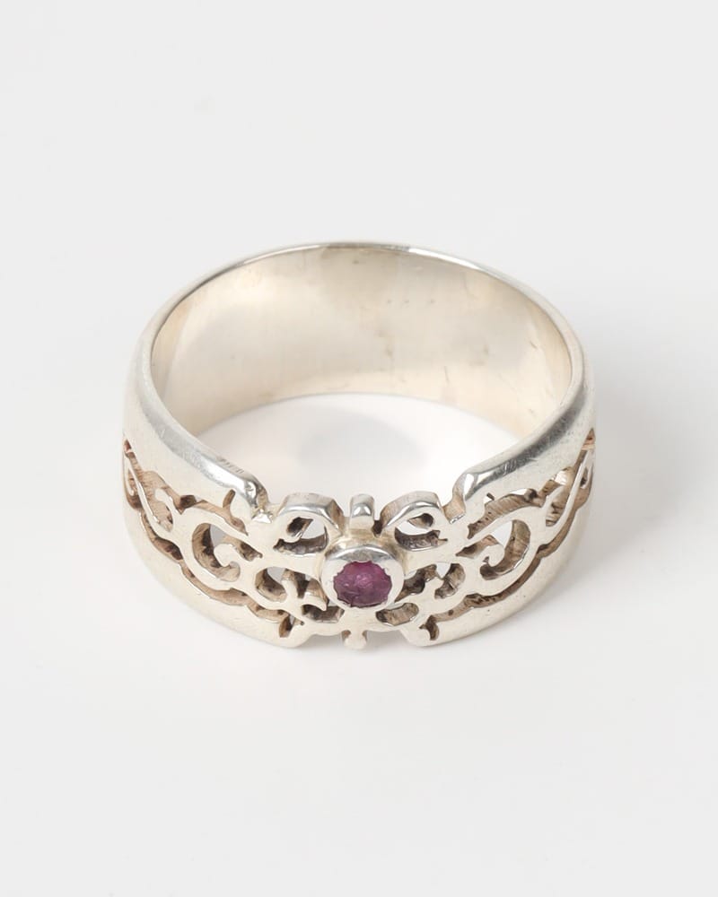 Baron Ruby Silver Ring Hand Crafted