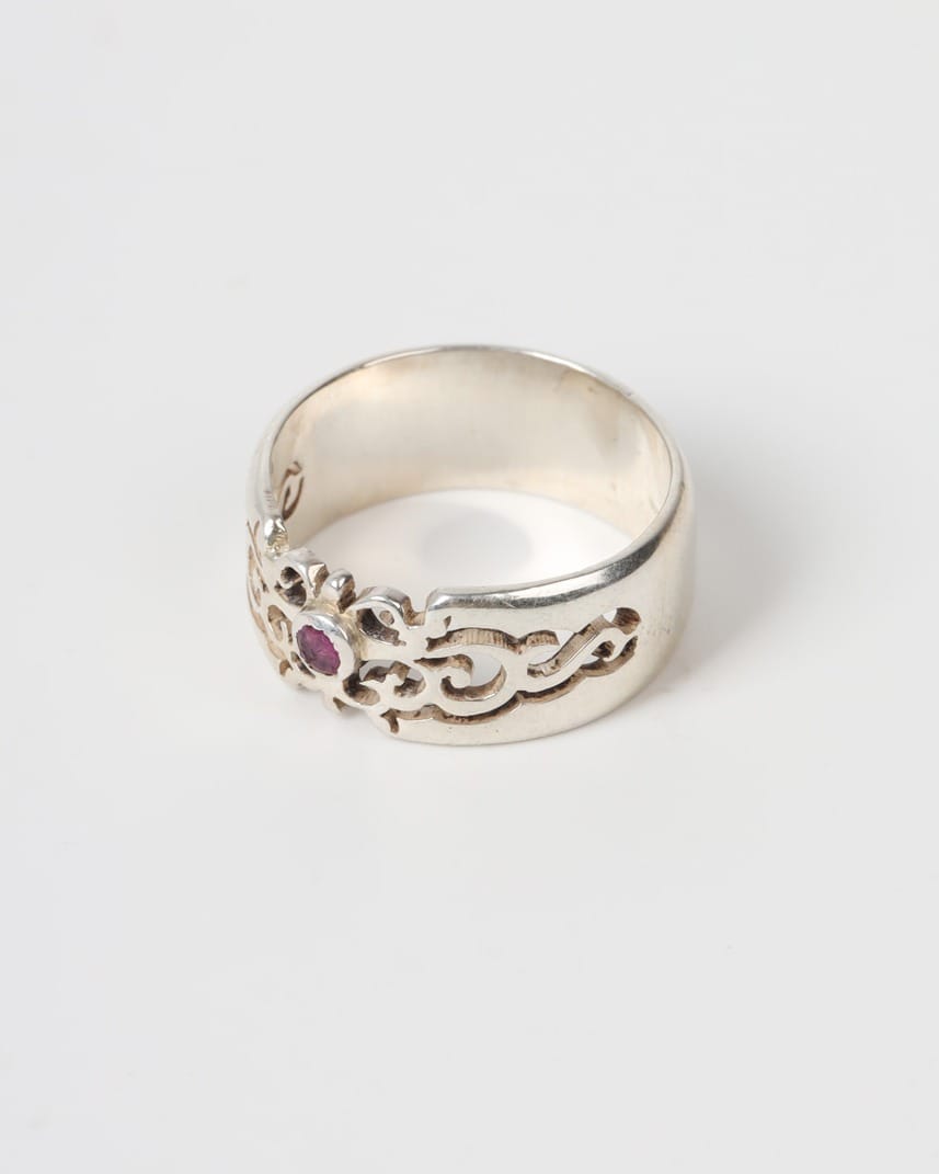 Baron Ruby Silver Ring Hand Crafted