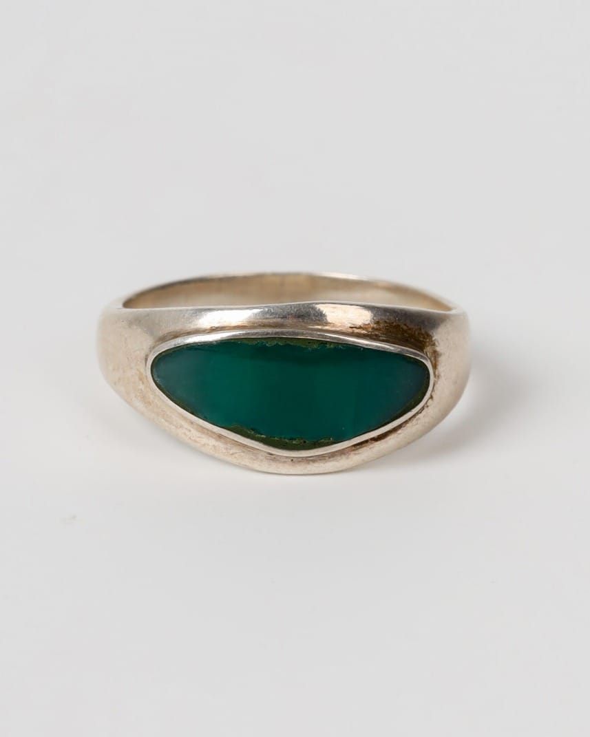 Green Agate Delbar Silver Ring