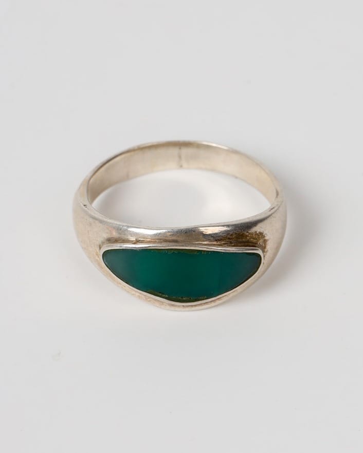 Green Agate Delbar Silver Ring