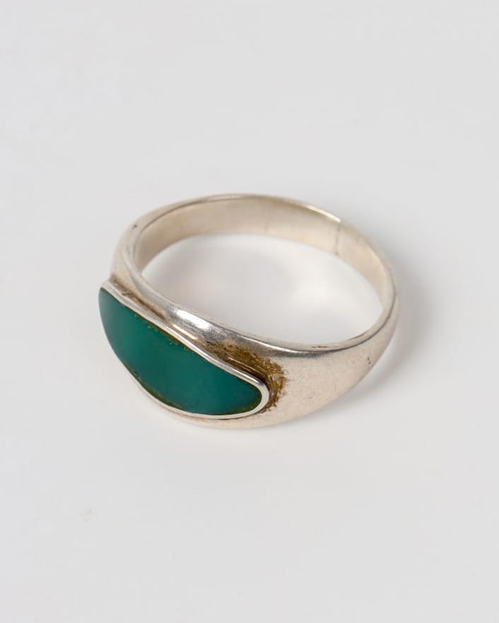 Green Agate Delbar Silver Ring