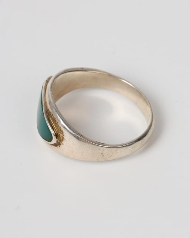 Green Agate Delbar Silver Ring