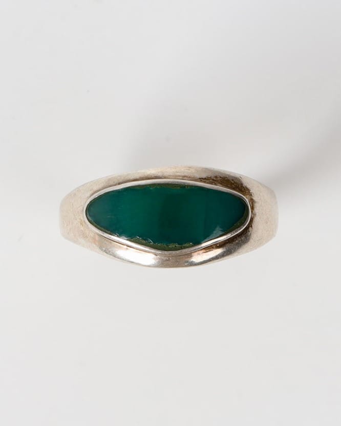Green Agate Delbar Silver Ring