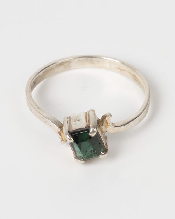 Emerald Green Tourmaline Silver Ring