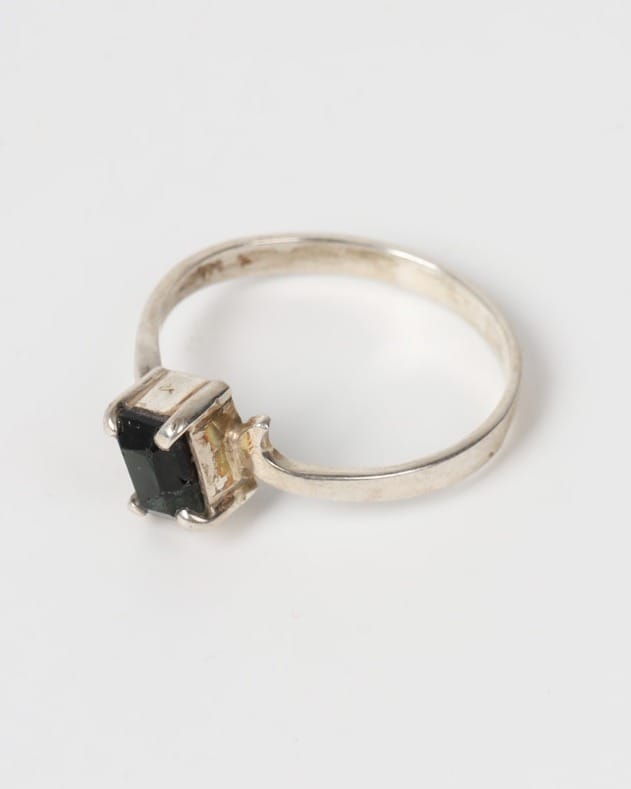 Emerald Green Tourmaline Silver Ring