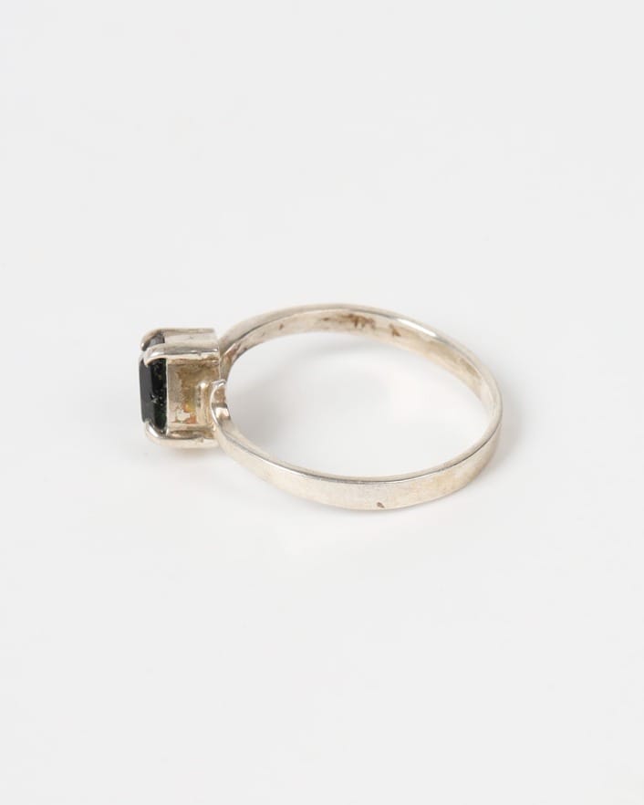 Emerald Green Tourmaline Silver Ring