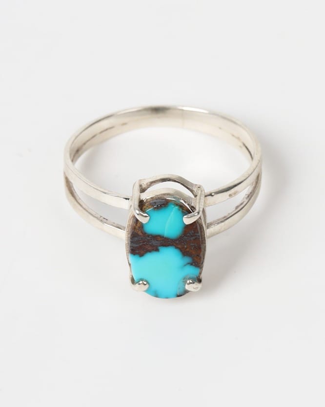 Feeroza Sky Blue Turquoise Silver Ring