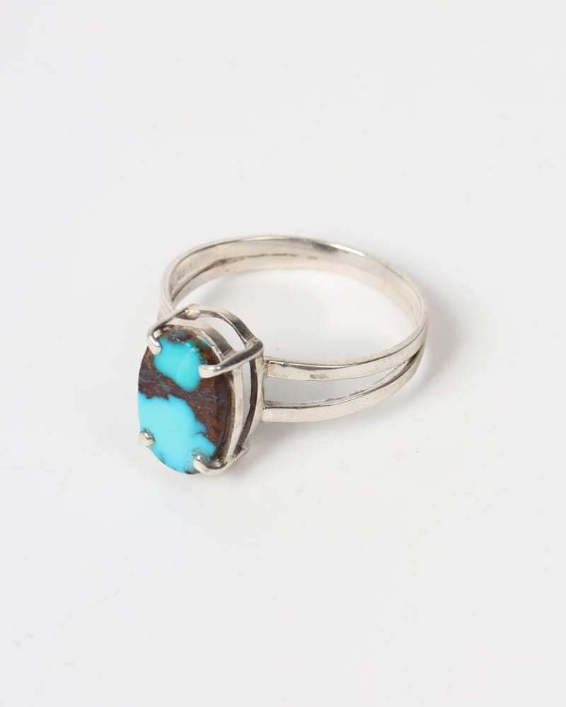 Feeroza Sky Blue Turquoise Silver Ring