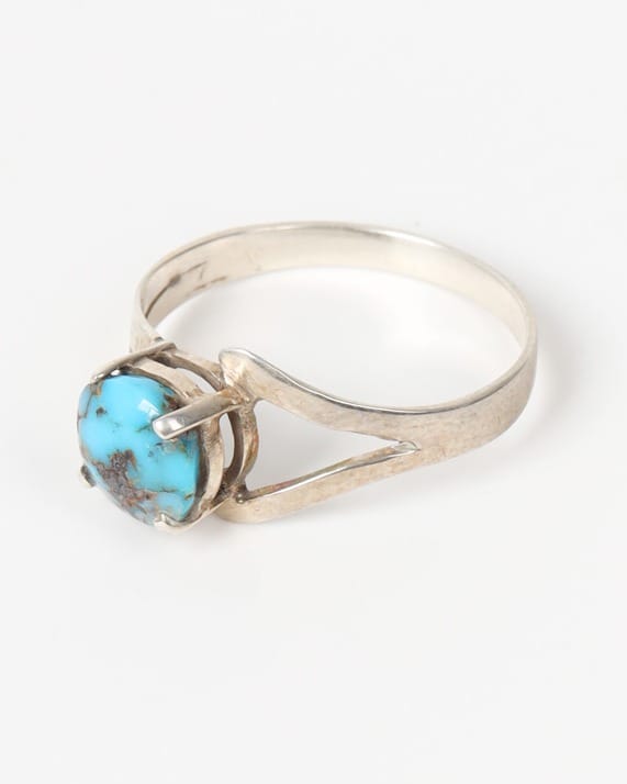 Sky Blue Turquoise Feeroza Silver Ring
