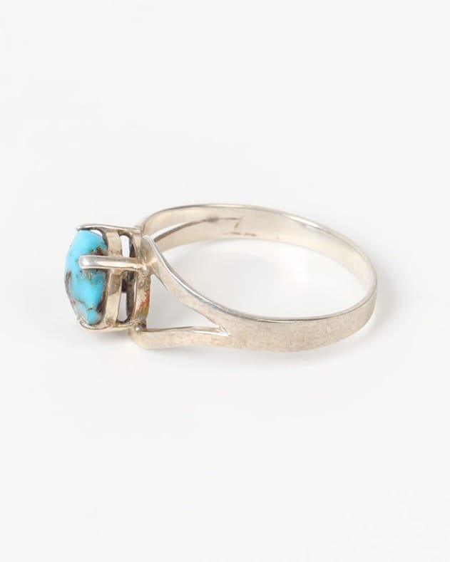 Sky Blue Turquoise Feeroza Silver Ring