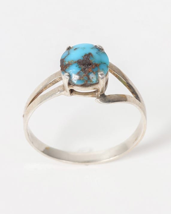 Sky Blue Turquoise Feeroza Silver Ring