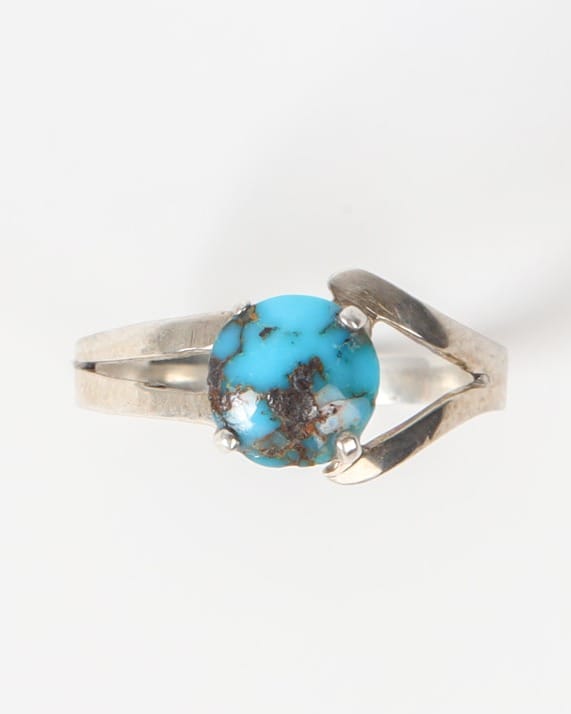 Sky Blue Turquoise Feeroza Silver Ring