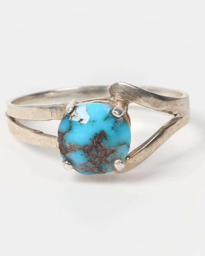Sky Blue Turquoise Feeroza Silver Ring