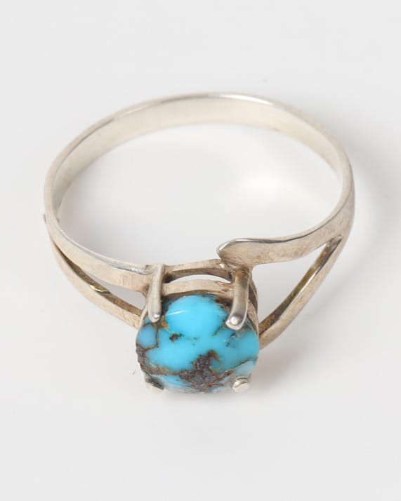 Sky Blue Turquoise Feeroza Silver Ring