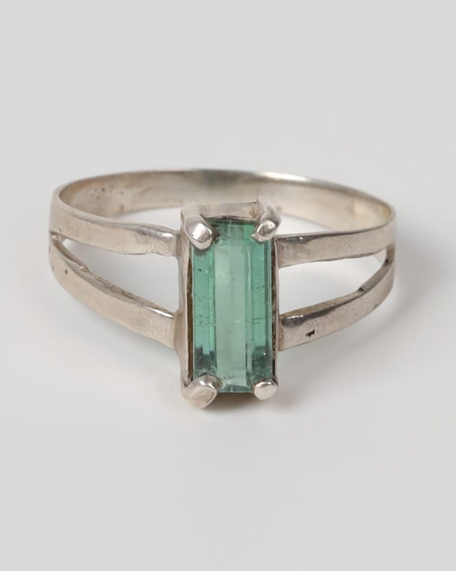 Mint Blue Tourmaline Silver Ring