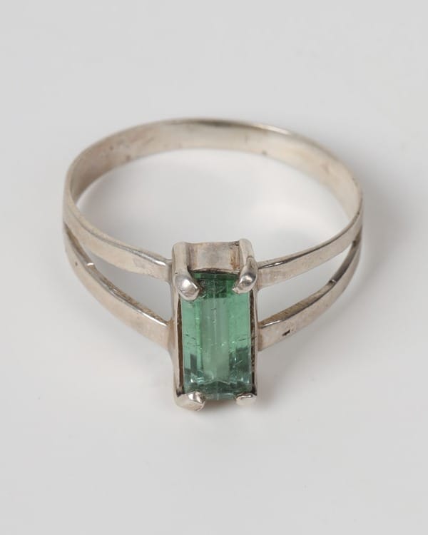 Mint Blue Tourmaline Silver Ring