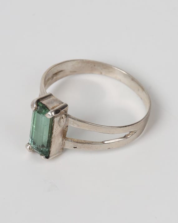 Mint Blue Tourmaline Silver Ring