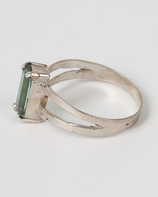Mint Blue Tourmaline Silver Ring