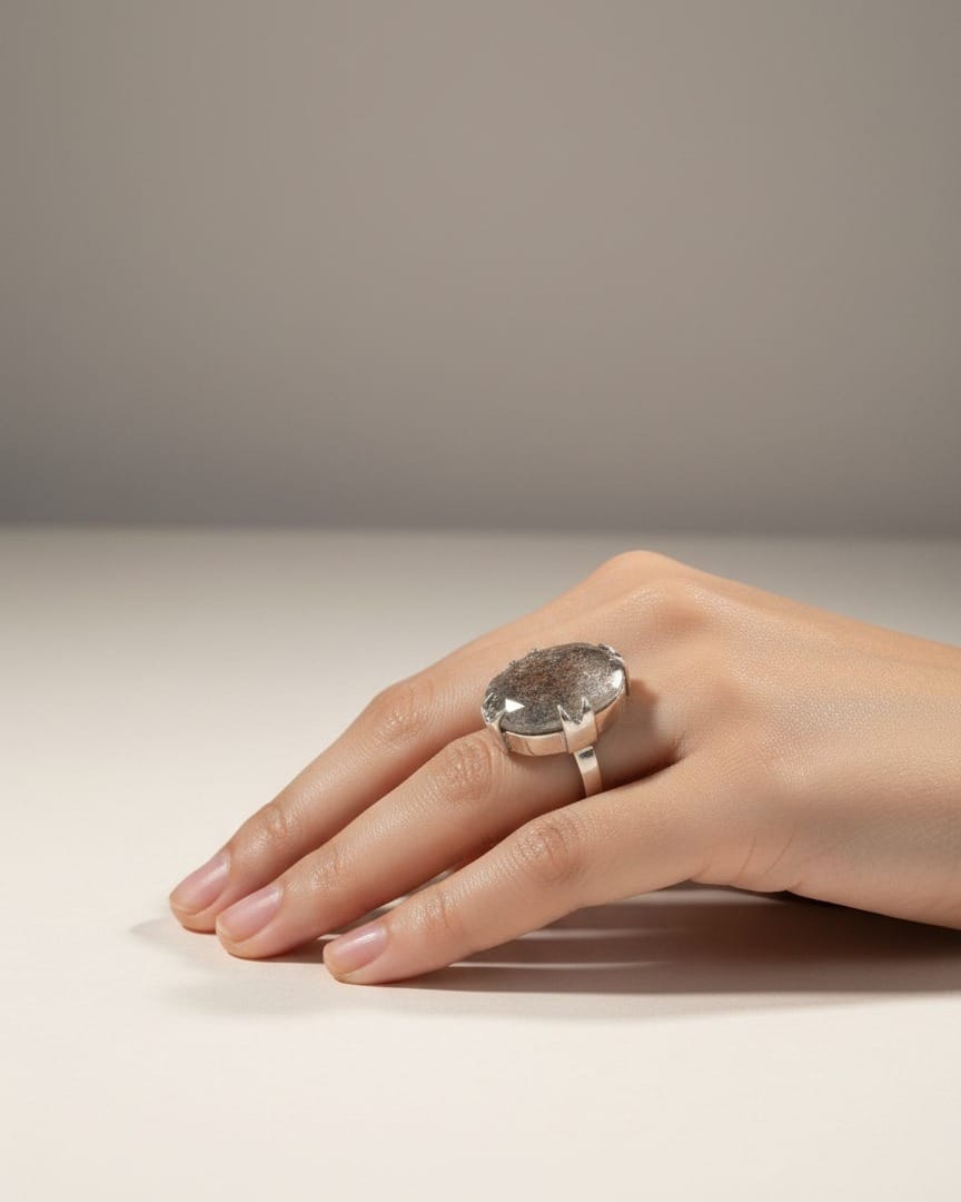 Quartz Ring in Silver – Unique Handmade Design