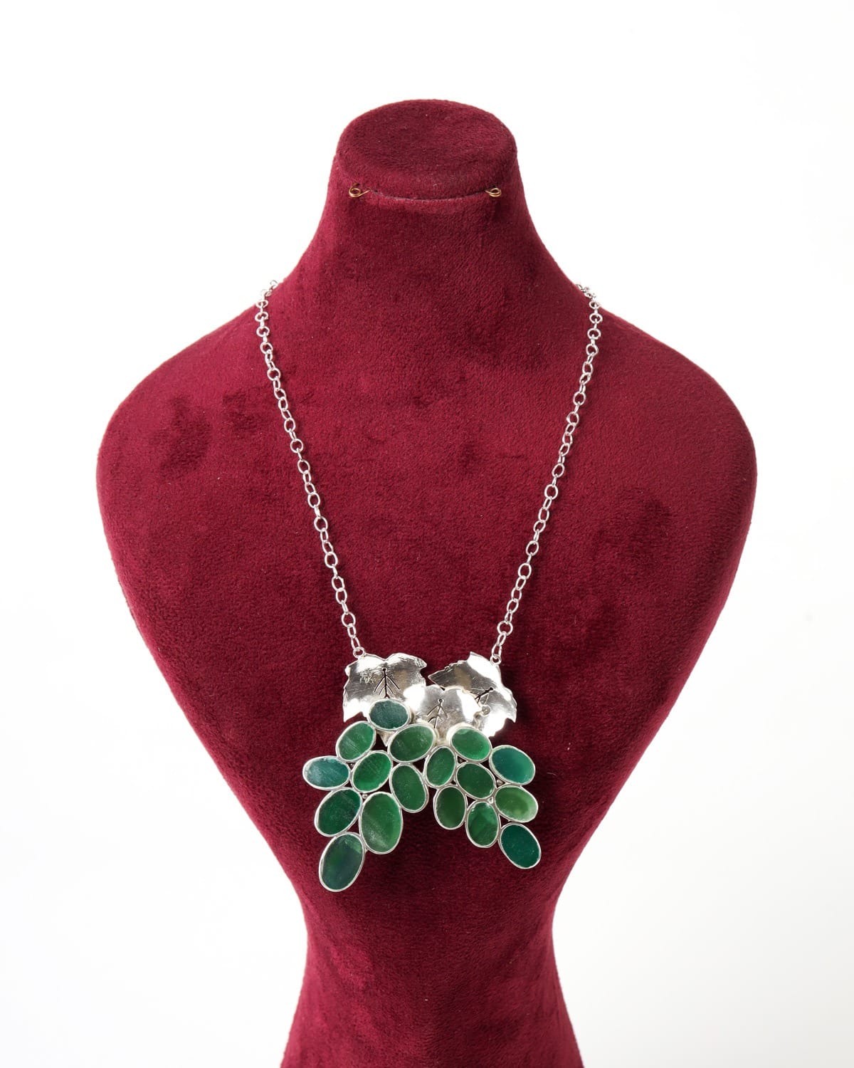 Green Agate Afghan Necklace Set