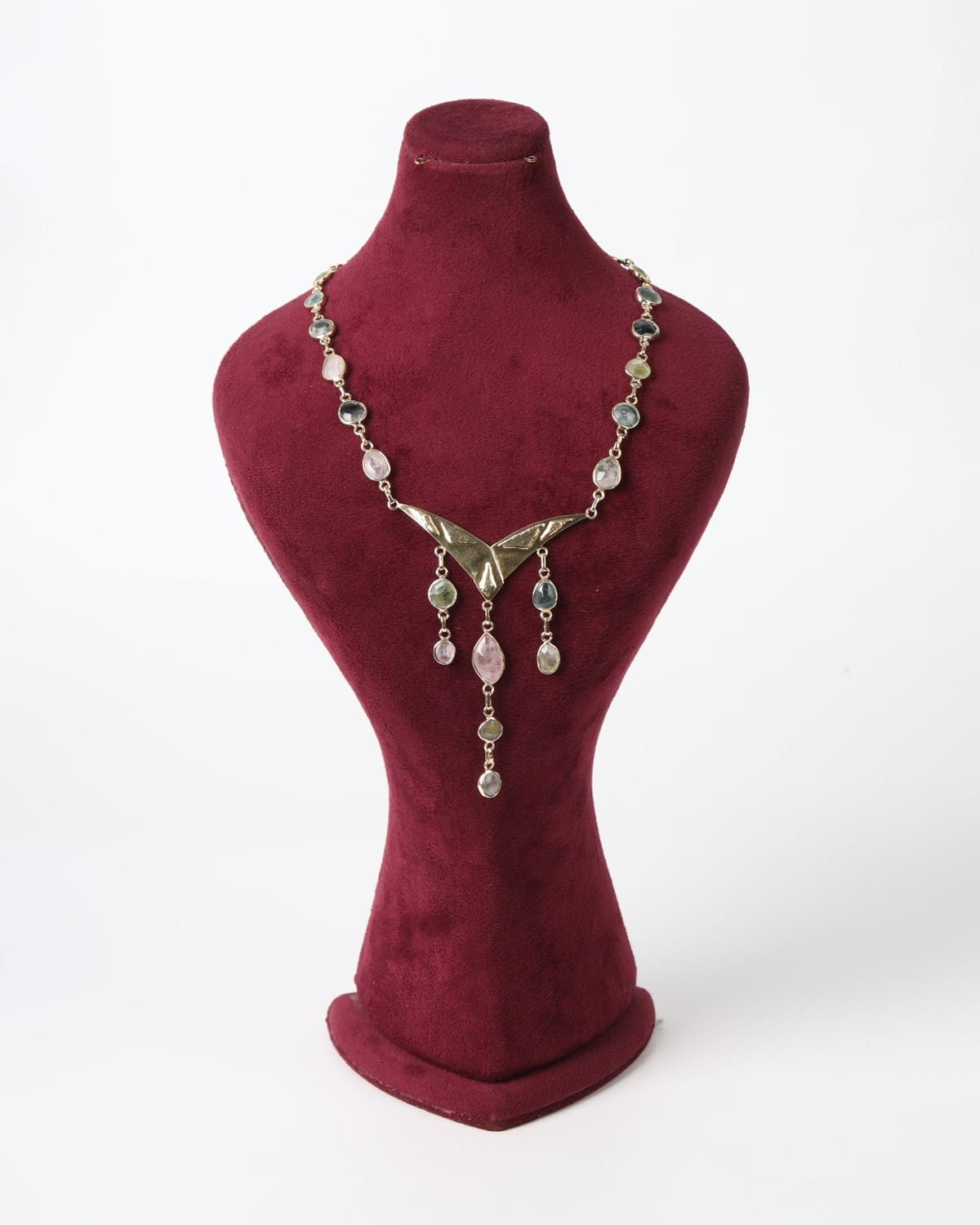 Multi Tourmaline Silver Necklace