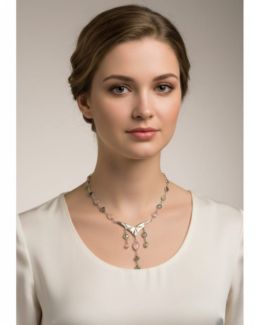 Multi Tourmaline Silver Necklace