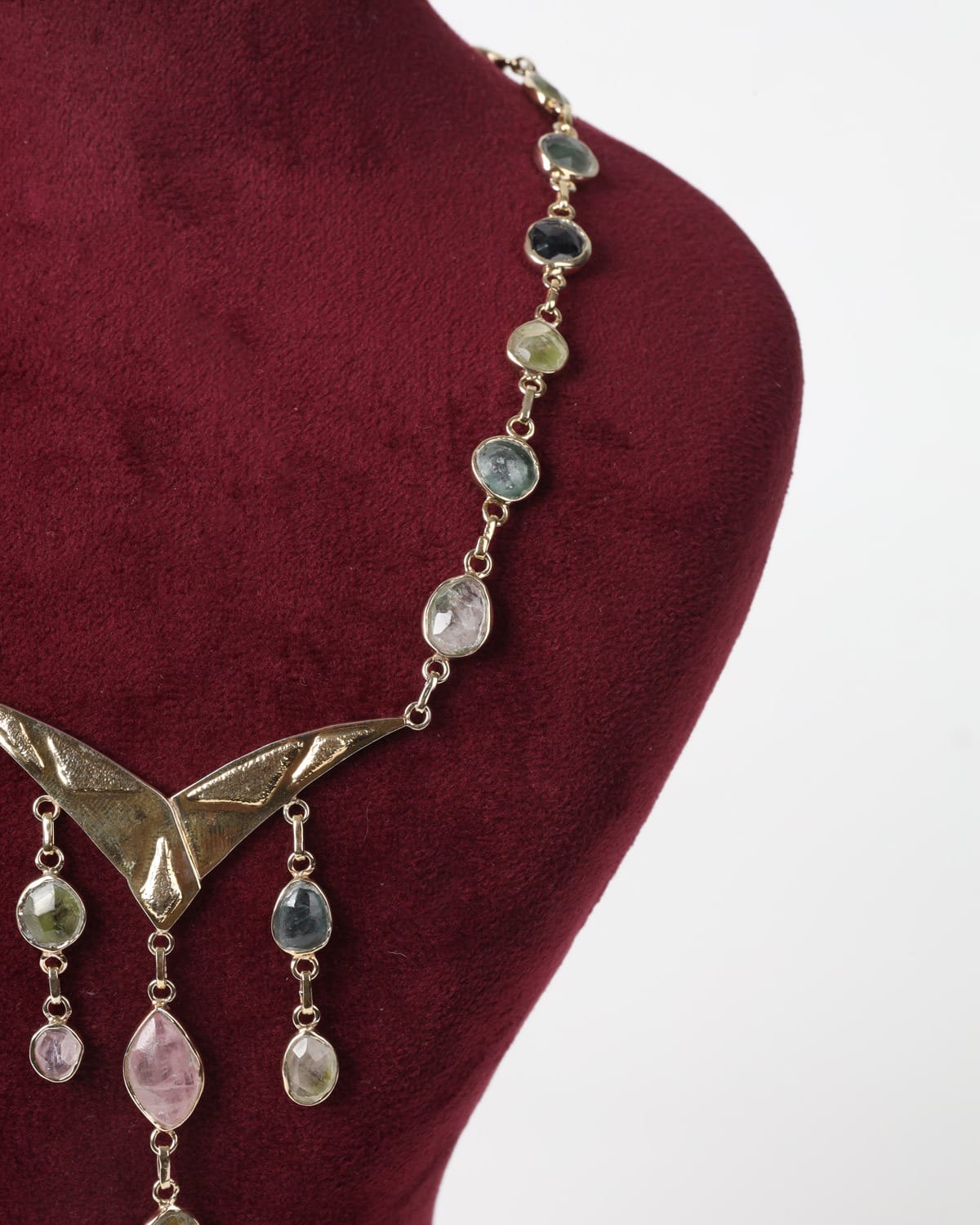 Multi Tourmaline Silver Necklace