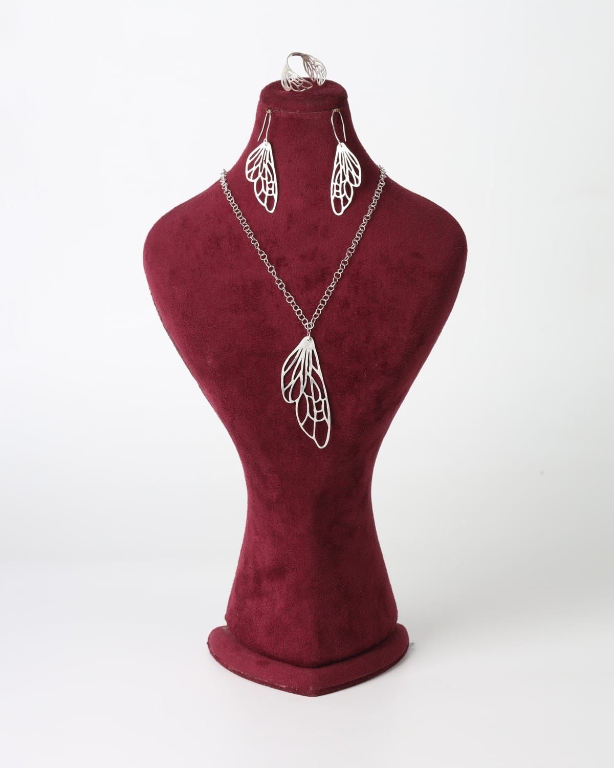 Silver Leaf Jewelry Set
