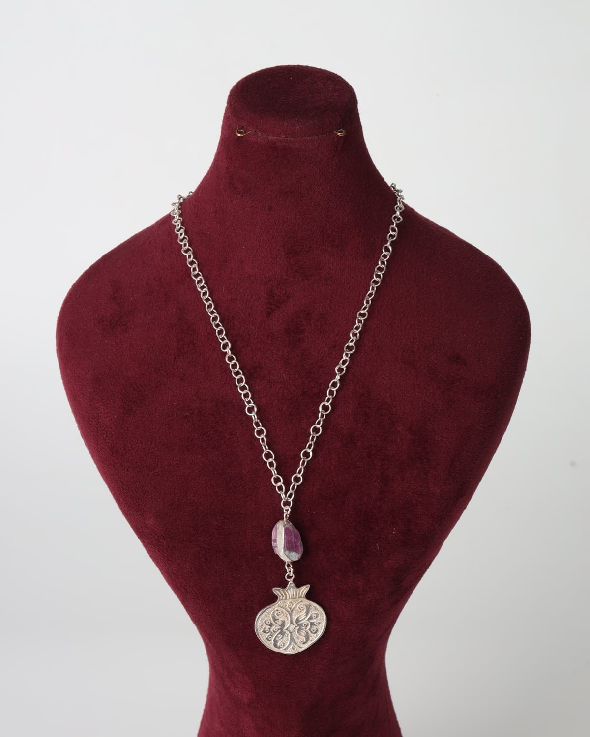 Ruby Silver Jewelry Set