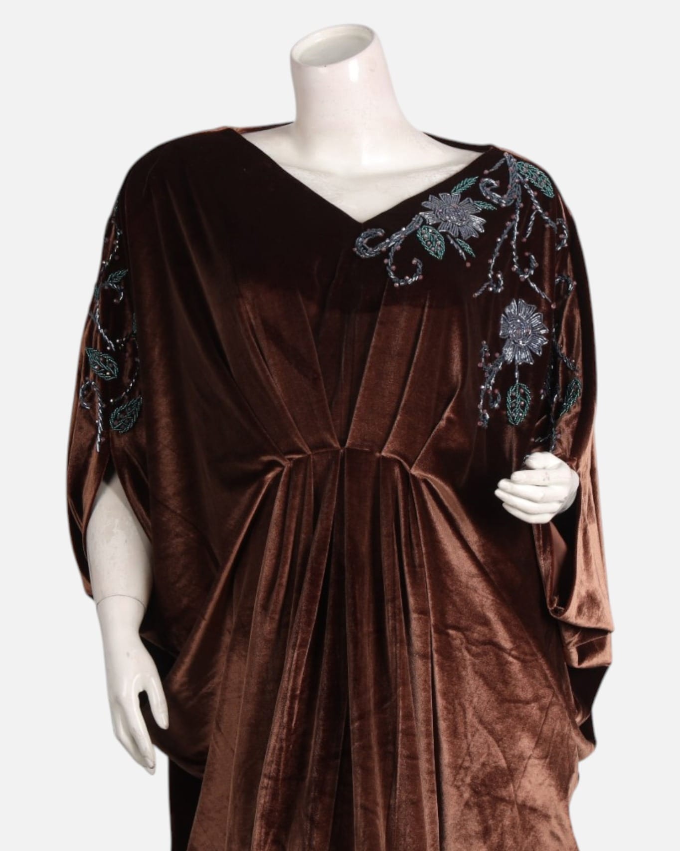 Brown Velvet Arabic Dress