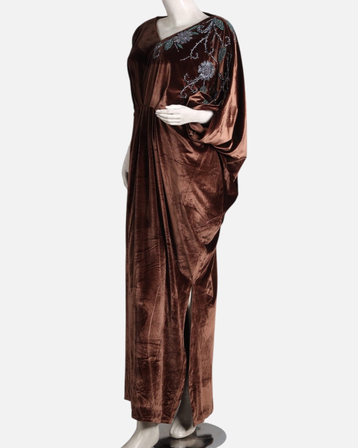 Brown Velvet Arabic Dress