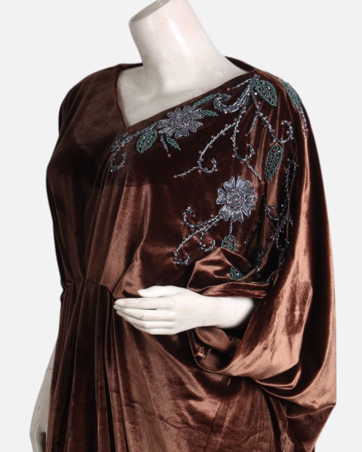 Brown Velvet Arabic Dress