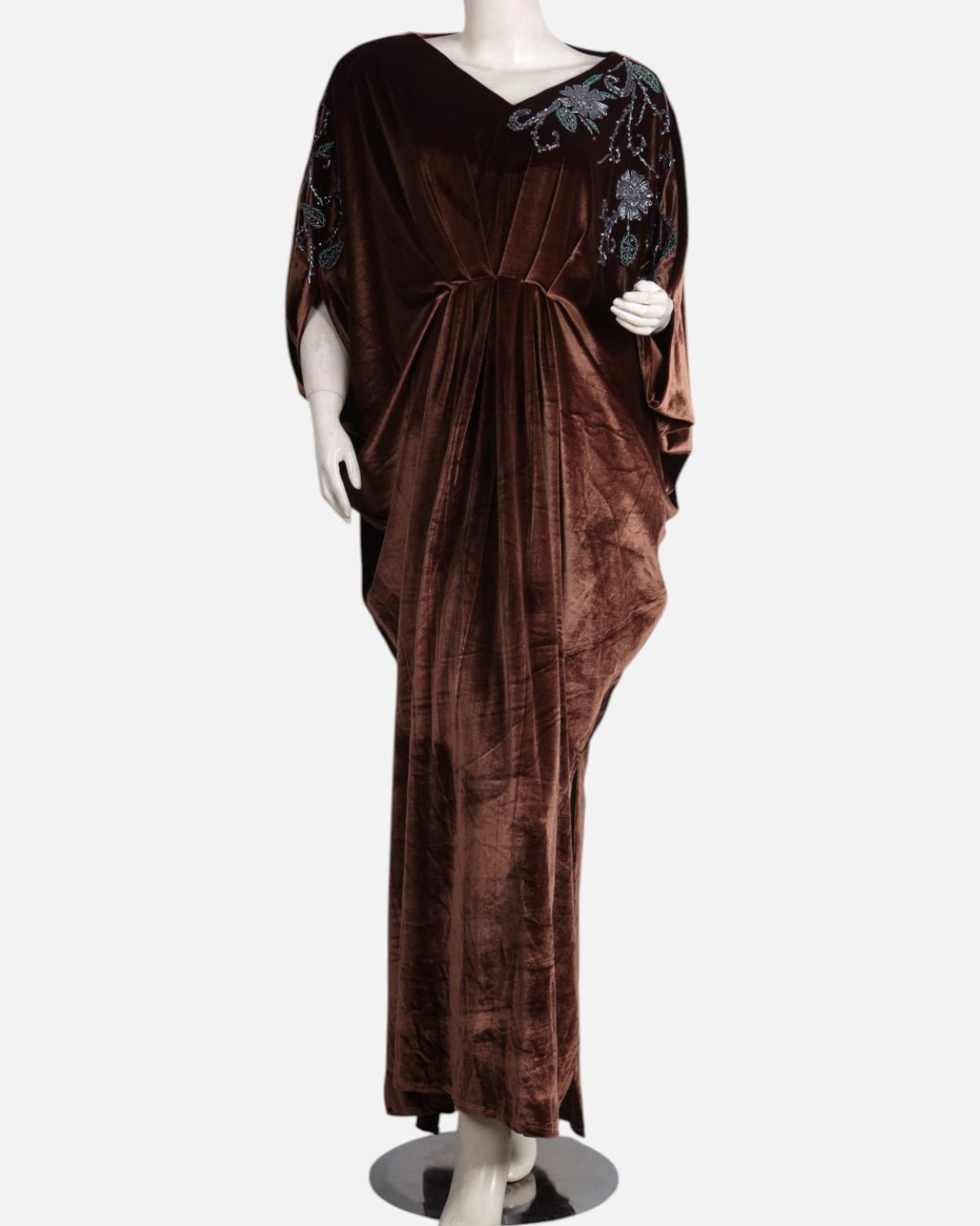 Brown Velvet Arabic Dress