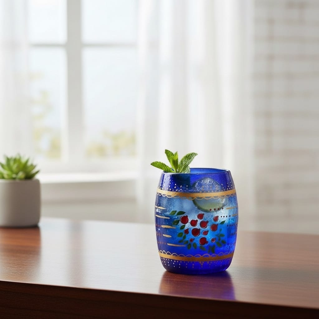 Pomegranate Design Miniature Work Glass (Set of 4)