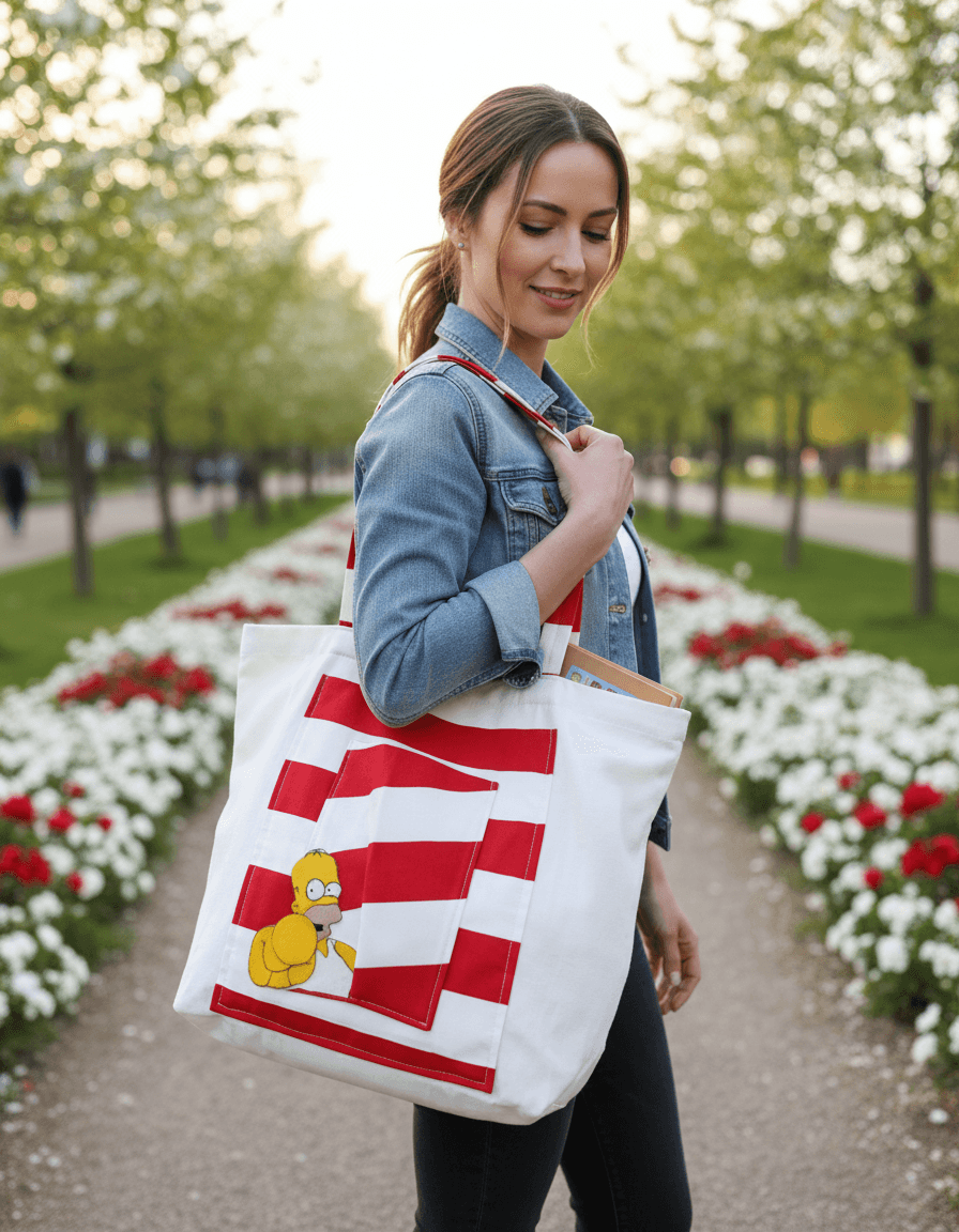 Beach Cotton Bag Tote Simpsons