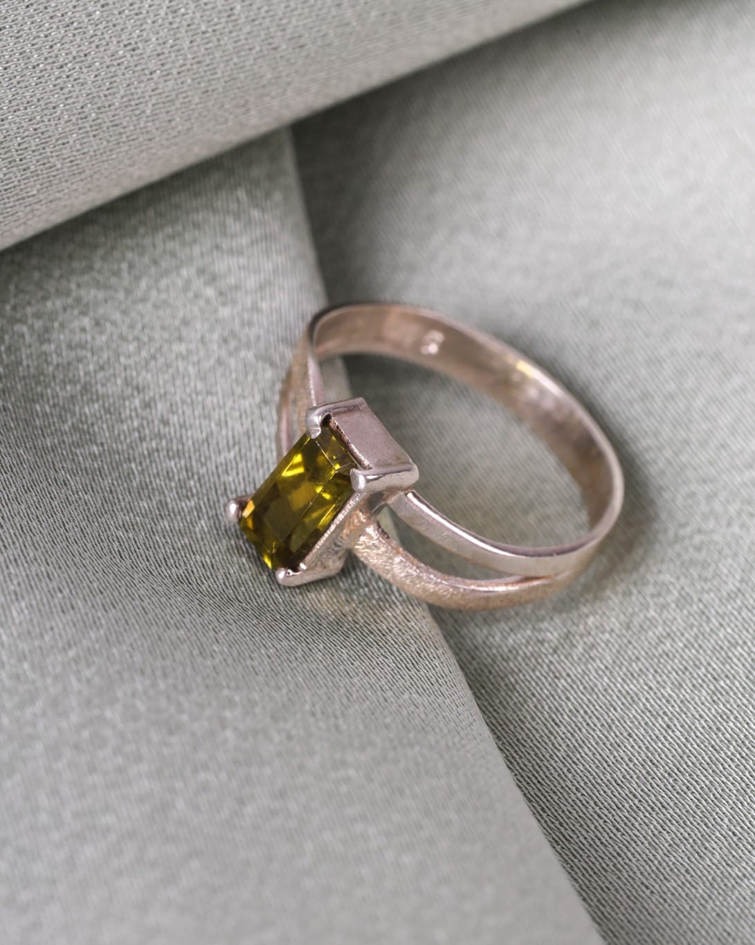 Golden Olive Tourmaline Zarin Ring – 925 Sterling Silver Women's Ring