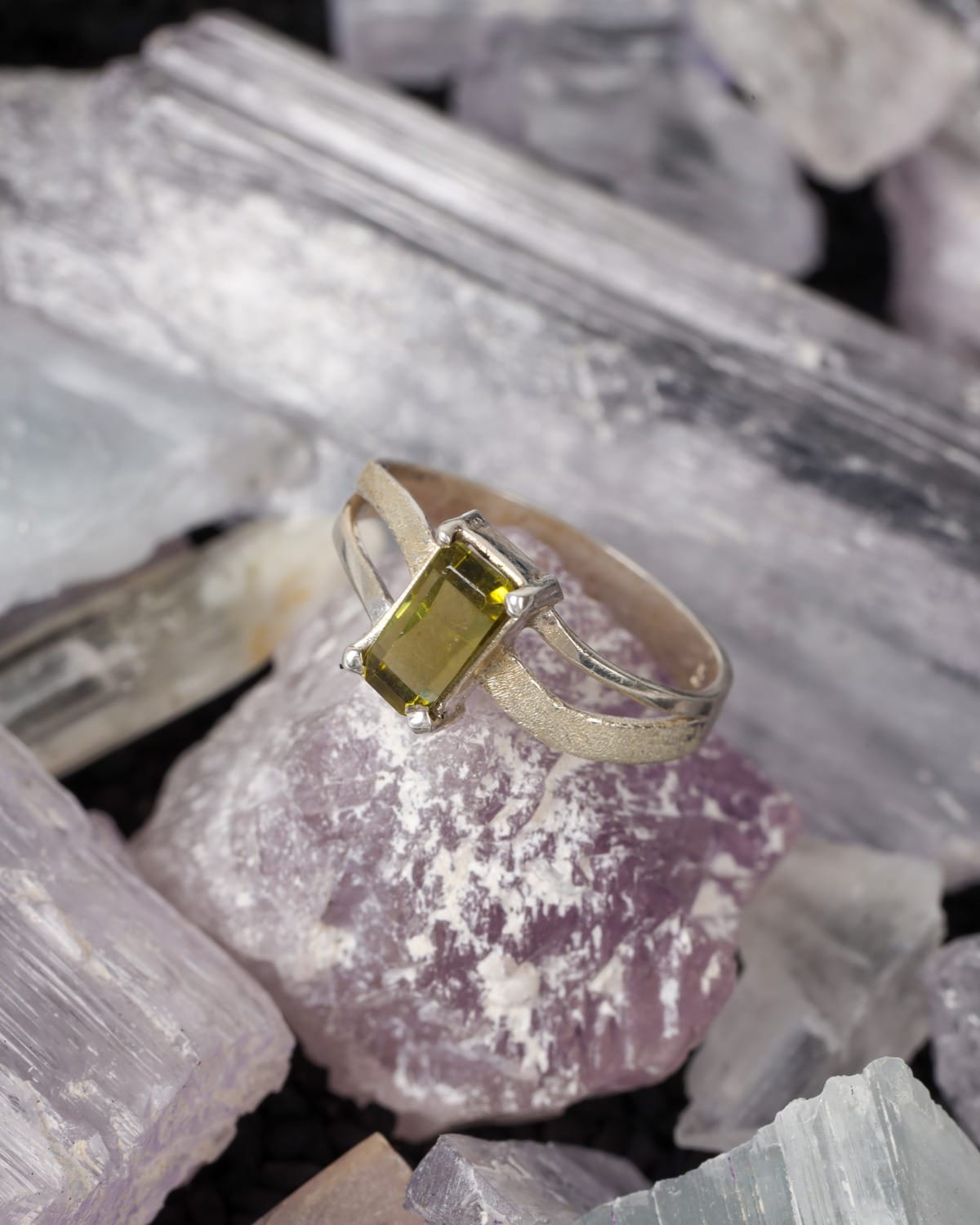 Golden Olive Tourmaline Zarin Ring – 925 Sterling Silver Women's Ring